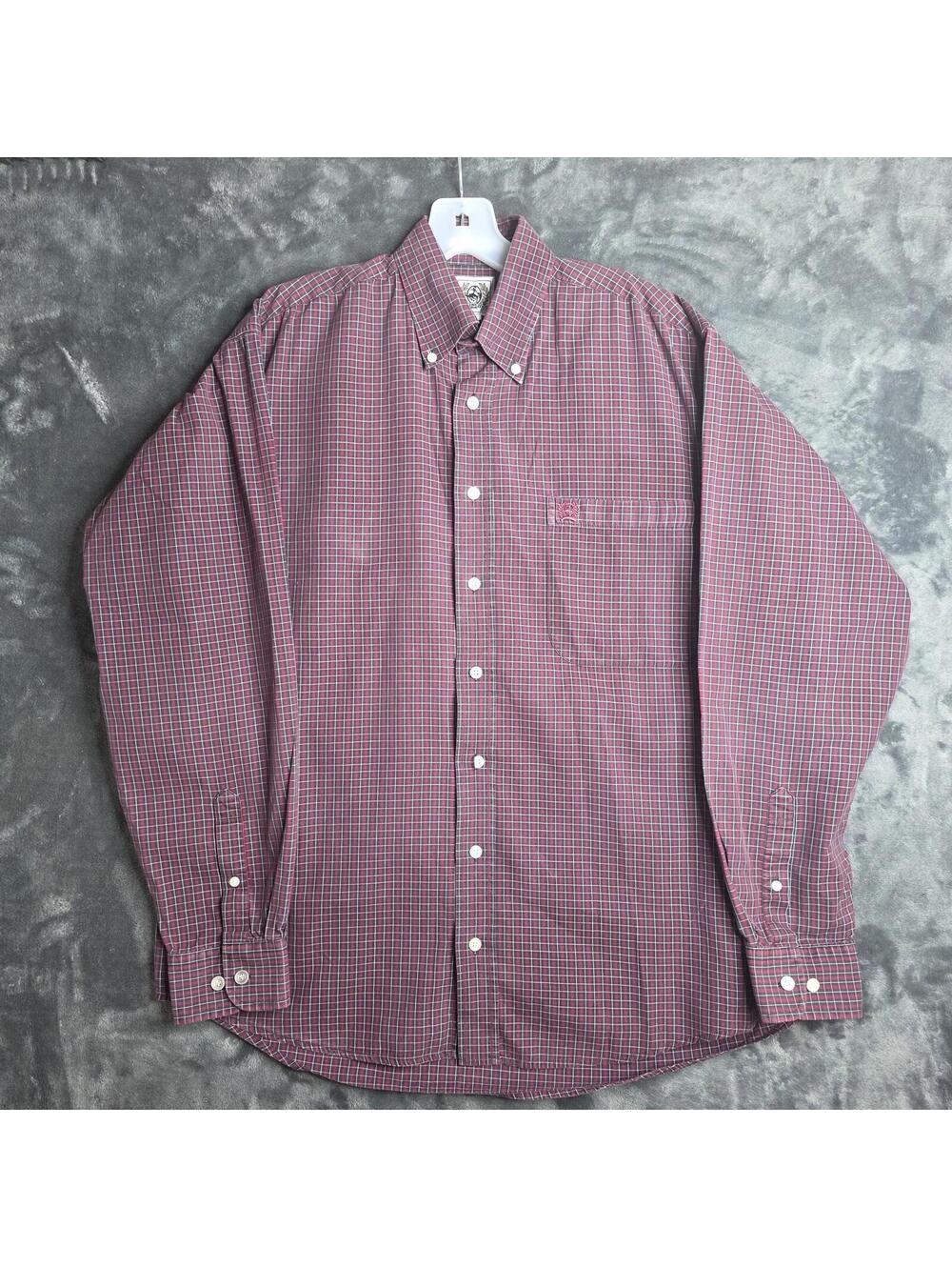 Cinch Western Long-Sleeve Button Down Mens Sz S Check Print Shirt.